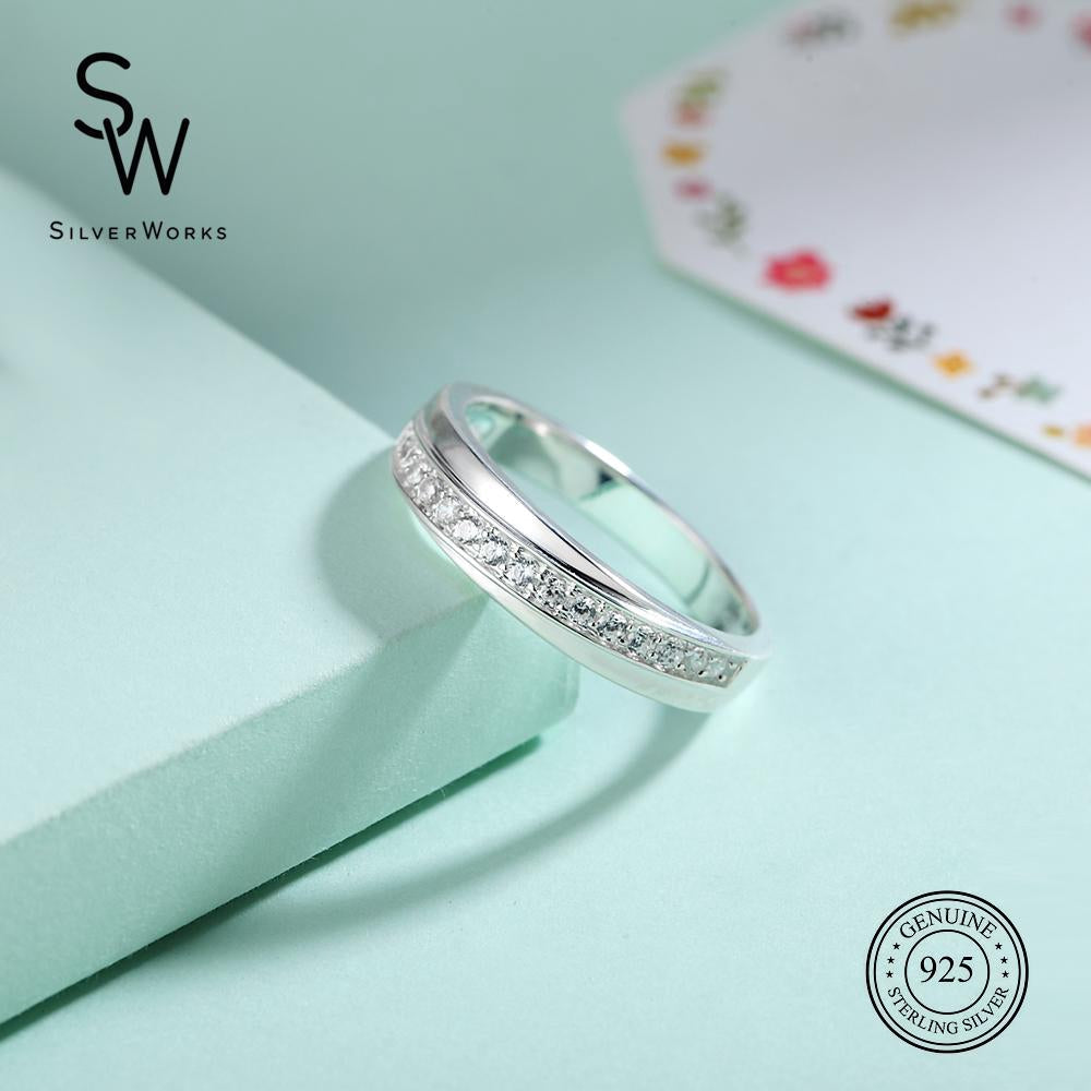 Kaia 925 Sterling Silver Eternity Band Ring | SilverWorks