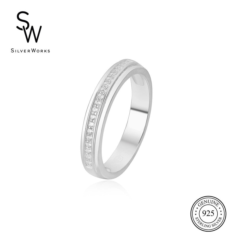 Zoe 925 Sterling Silver Eternity Band Ring | SilverWorks
